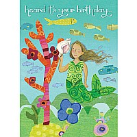 Mermaid With Shell Birthday Card