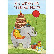 Elephant with Balloon Birthday Card
