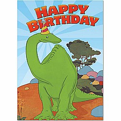 Gertie Dinosaur in Hat Birthday Card