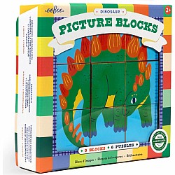 Eeboo "Dinosaur Picture Blocks" (9 pc Puzzle)