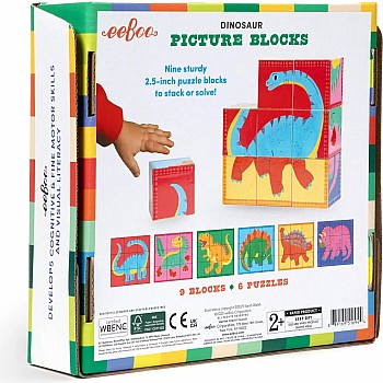 Eeboo "Dinosaur Picture Blocks" (9 pc Puzzle)
