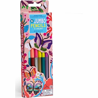 Butterflies 6 Jumbo Double-Sided Pencils