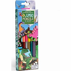 6 Jumbo Double-Sided Pencils, Dinosaur 