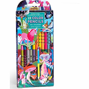 12 Double Sided Pencils, Magical Creatures 