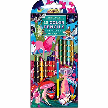 12 Double Sided Pencils, Magical Creatures 