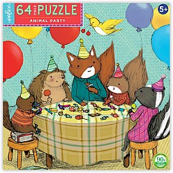 Eeboo "Animal Party" (64 Pc Puzzle)
