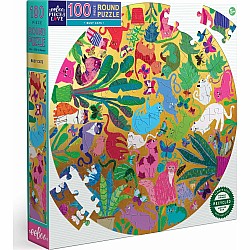 Eeboo "Busy Cats" (100 Pc Round Puzzle)