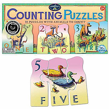 Eeboo "Animal Counting" (3 Pc 10 in 1 Puzzle)