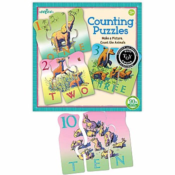Eeboo "Animal Counting" (3 Pc 10 in 1 Puzzle)