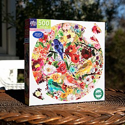 Eeboo "Birds and Blossoms" (500 Pc Round Puzzle)