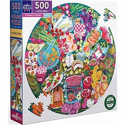 Eeboo "Charcuterie" (500 Pc Round Puzzle)