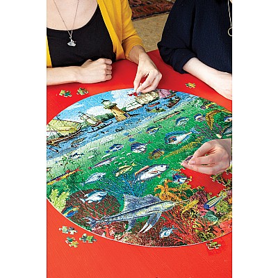 Fish And Boats 500 Piece Round Puzzle