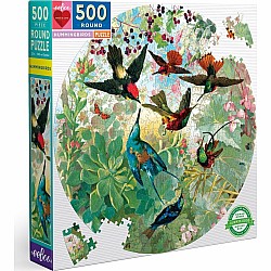 Eeboo "Hummingbirds" (500 Pc Round Puzzle)