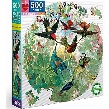 Eeboo "Hummingbirds" (500 Pc Round Puzzle)