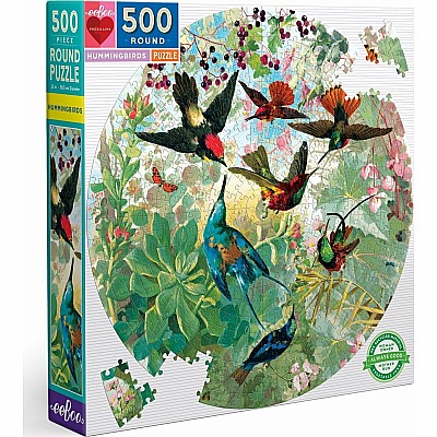 Hummingbirds 500 Piece Round Puzzle