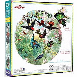 Eeboo "Hummingbirds" (500 Pc Round Puzzle)