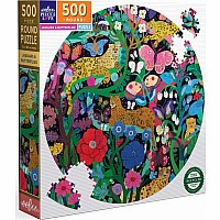 Jaguars and Butterflies 500 Piece Round Puzzle