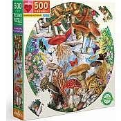 Mushrooms and Butterflies (500 piece round puzzles)
