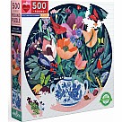500 Piece Round Puzzle, Still Life with Flowers