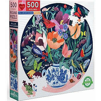 Still Life With Flowers 500 Piece Round Puzzle