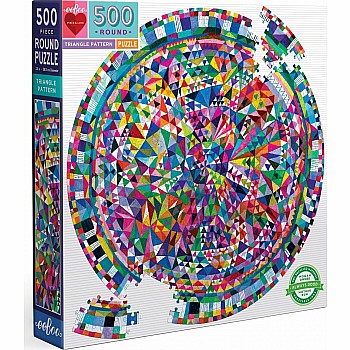 Eeboo "Triangle Pattern" (500 Pc Round Puzzle)