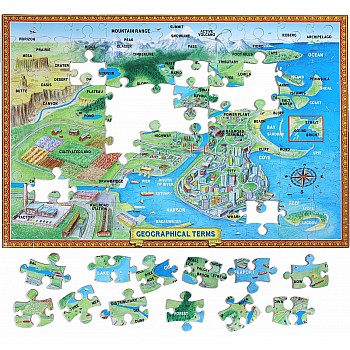 Eeboo "Geographical Terms" (100 Pc Puzzle)