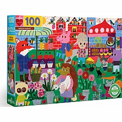 Eeboo "Green Market" (100 Pc Puzzle)
