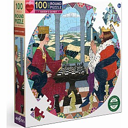 Eeboo "Queen's Gambit" (100 Pc Round Puzzle)