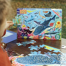 Eeboo "Love of Sharks" (100 Pc Puzzle)