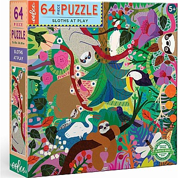Eeboo "Sloths at Play" (64 Pc Puzzle)