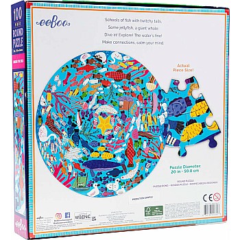 Eeboo "Under the Sea" (100 Pc Round Puzzle)
