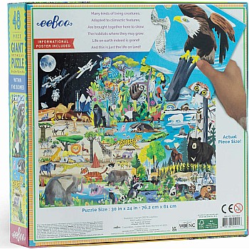 Eeboo "Within the Biomes" (48 Piece Giant Puzzle)