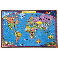 CROCODILE CREEK World Map 100 Piece Puzzle