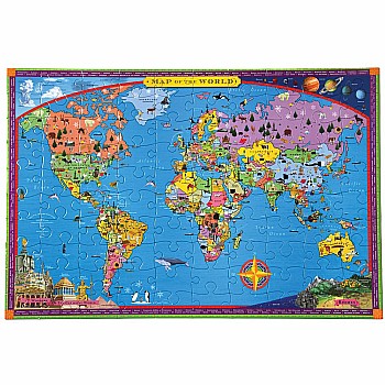 Eeboo "World Map" (100 Pc Puzzle)