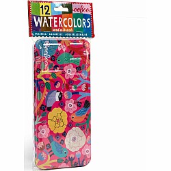 Watercolor Paints, Birds in Fuchsia