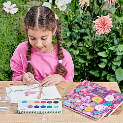 Watercolor Paints, Birds in Fuchsia