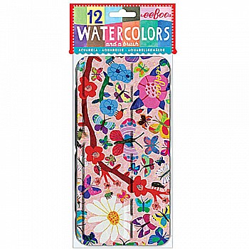 Butterflies, 12 ct Watercolors Tin