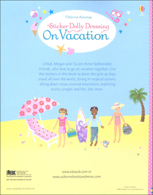 Sticker Dolly Dressing on Vacation Stevensons Toys
