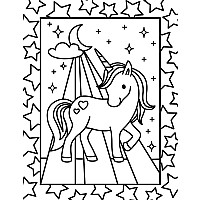 Stained Glass Coloring Unicorns