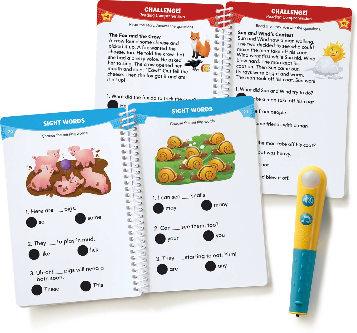 Hot Dots Jr. Let's Master Grade 2 Reading Set with Hot Dots Pen - Toyrifix
