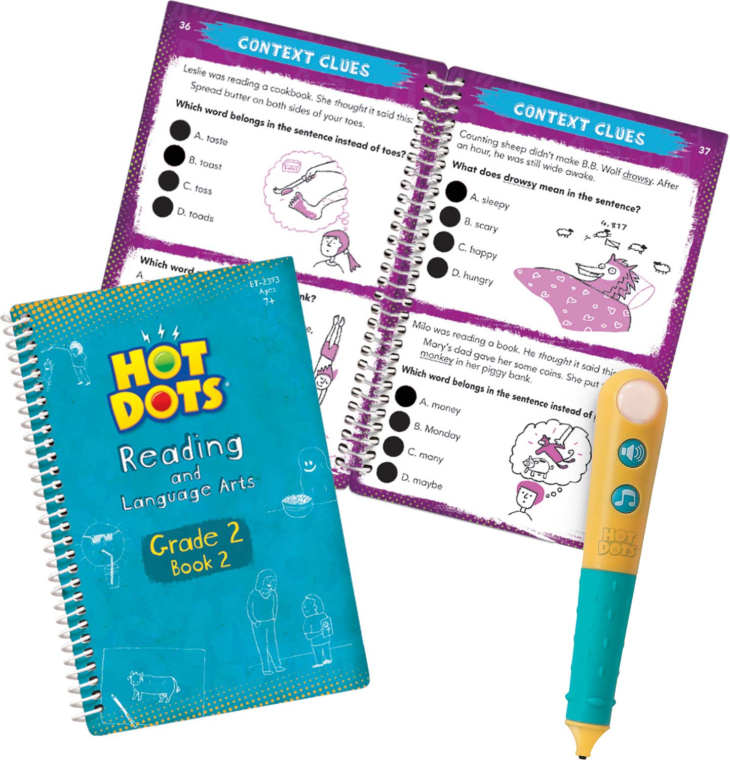 Hot Dots Jr. Let's Master Grade 2 Reading Set with Hot Dots Pen - Toyrifix