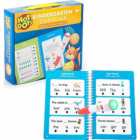 Hot Dots® Kindergarten Essentials Reading and Math Workbook