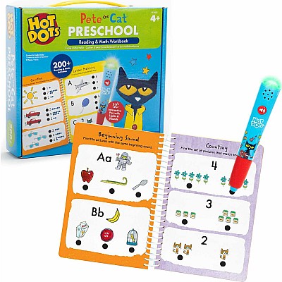 Hot Dots Pete the Cat Preschool Reading and Math