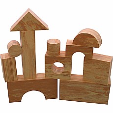 Wood-Like Soft Blocks - Set Of 30