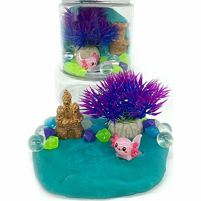 Axolotl (Blue Hawaiian) Mini Play Dough-To-Go Kit