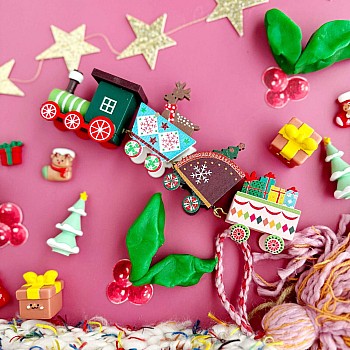 Sensory Play Dough Kit, Christmas Train
