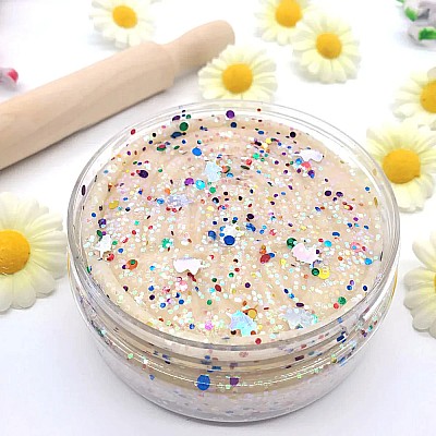 White Unicorn Rainbow Glitter Half Pound Sensory Play Dough