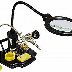 LED Magnifying Lamp With Third Hand
