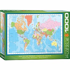 Modern Map of the World 1000-Piece Puzzle