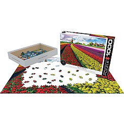Tulip Field  Netherlands 1000-piece Puzzle